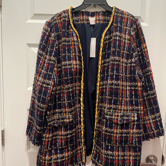 Chico's Jackets & Blazers - Chico's Multicolor Tweed Blazer with Yellow Accents
